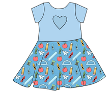 Load image into Gallery viewer, Rad School Supplies Molly Heart Back Twirly Dress