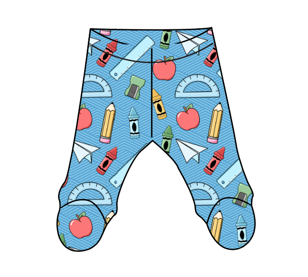 Rad School Supplies Newborn Footed Pants
