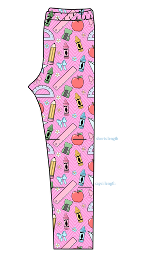 Cupcake School Supplies Basic Leggings