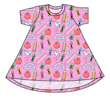 Load image into Gallery viewer, Cupcake School Supplies Basic T-Shirt Dress