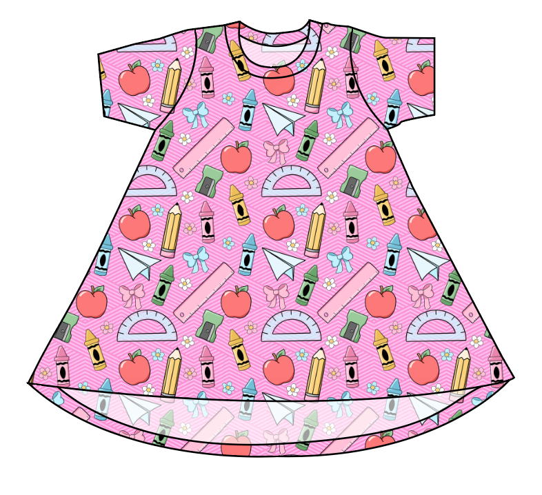 Cupcake School Supplies Basic T-Shirt Dress