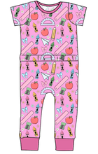Load image into Gallery viewer, Cupcake School Supplies Bennett Pants and Shorts Length T-Shirt Romper