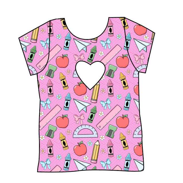 Cupcake School Supplies Cambria Heart Back Tee