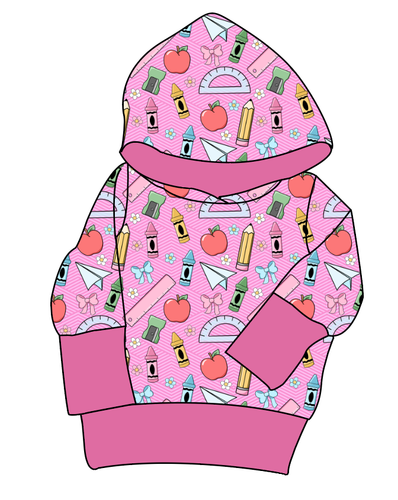 Cupcake School Supplies Grow With Me Hoodie (or Crewneck)