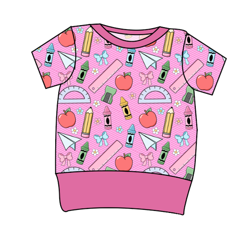 Cupcake School Supplies Grow With Me Tee