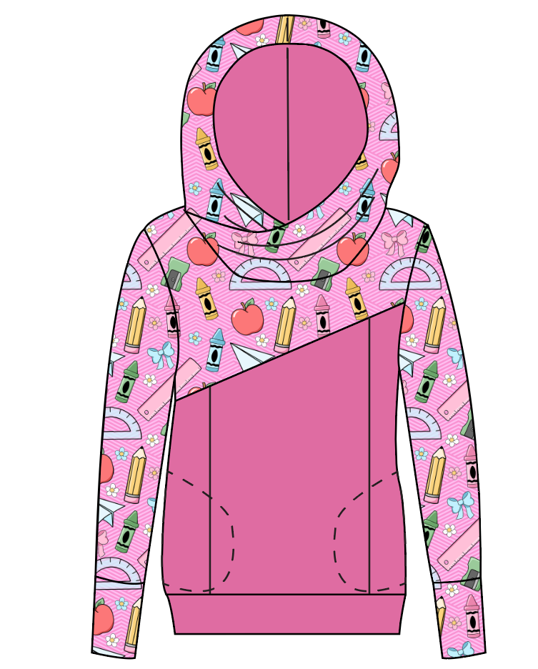 Cupcake School Supplies Ladies Hoodie