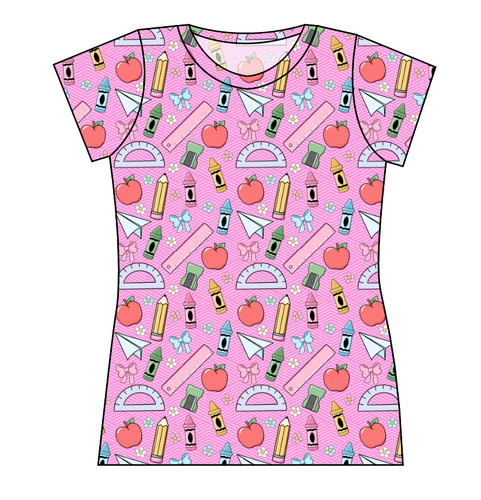 Cupcake School Supplies Ladies' Basic Tee