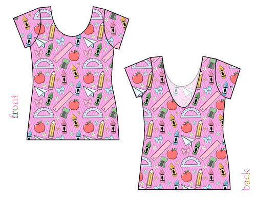 Cupcake School Supplies Ladies' Low Back Ballerina Tee