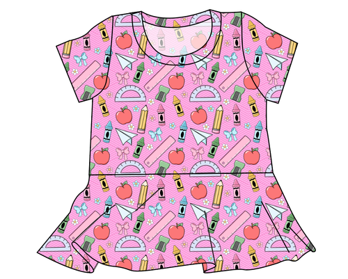 Cupcake School Supplies Ladies' Peplum Top