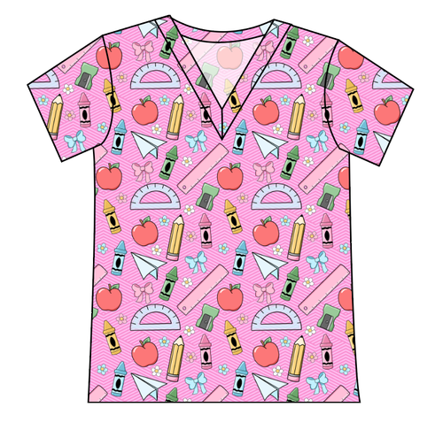 Cupcake School Supplies Ladies' Slouchy V-Neck Tee