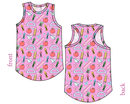 Cupcake School Supplies Ladies' Summer Tank