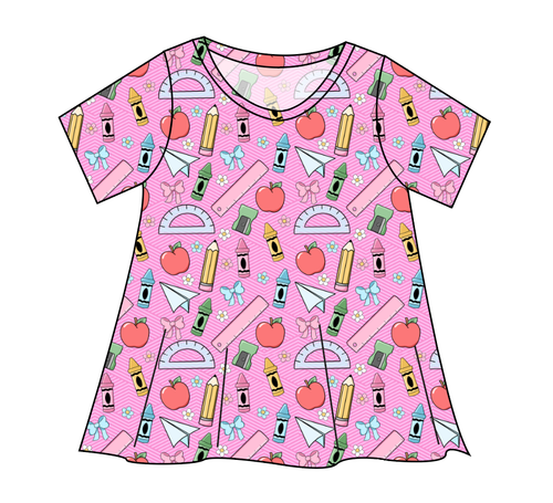 Cupcake School Supplies Ladies' Swing Tee