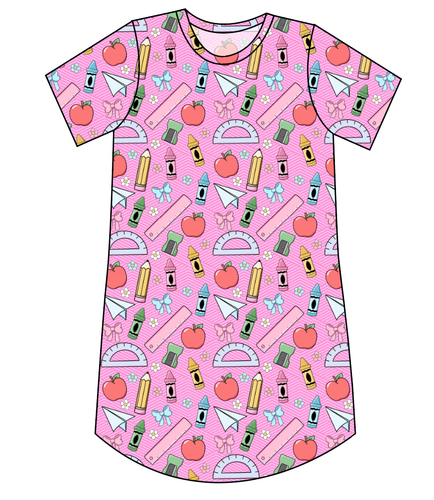 Cupcake School Supplies Ladies' T-Shirt Dress