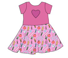 Load image into Gallery viewer, Cupcake School Supplies Molly Heart Back Twirly Dress