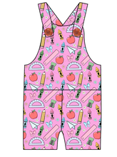 Load image into Gallery viewer, Cupcake School Supplies Overalls and Shortalls