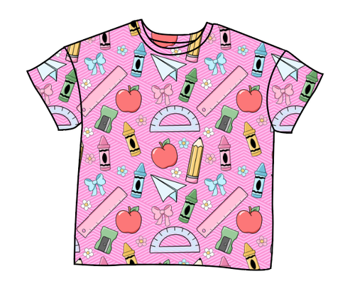 Cupcake School Supplies Oversized Tee