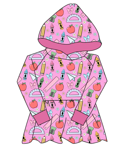 Cupcake School Supplies Peplum Hoodie (or Crewneck)