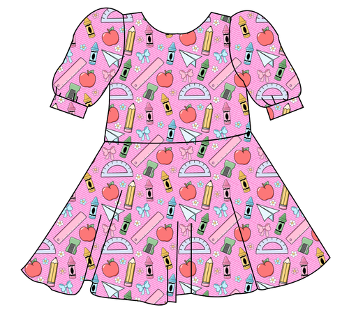 Cupcake School Supplies Prairie Dress