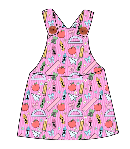 Cupcake School Supplies Skirt-Alls