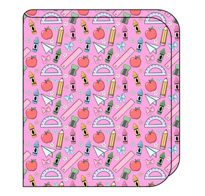Cupcake School Supplies Swaddle Blanket