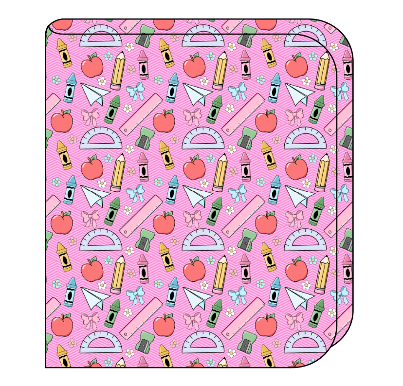 Cupcake School Supplies Swaddle Blanket