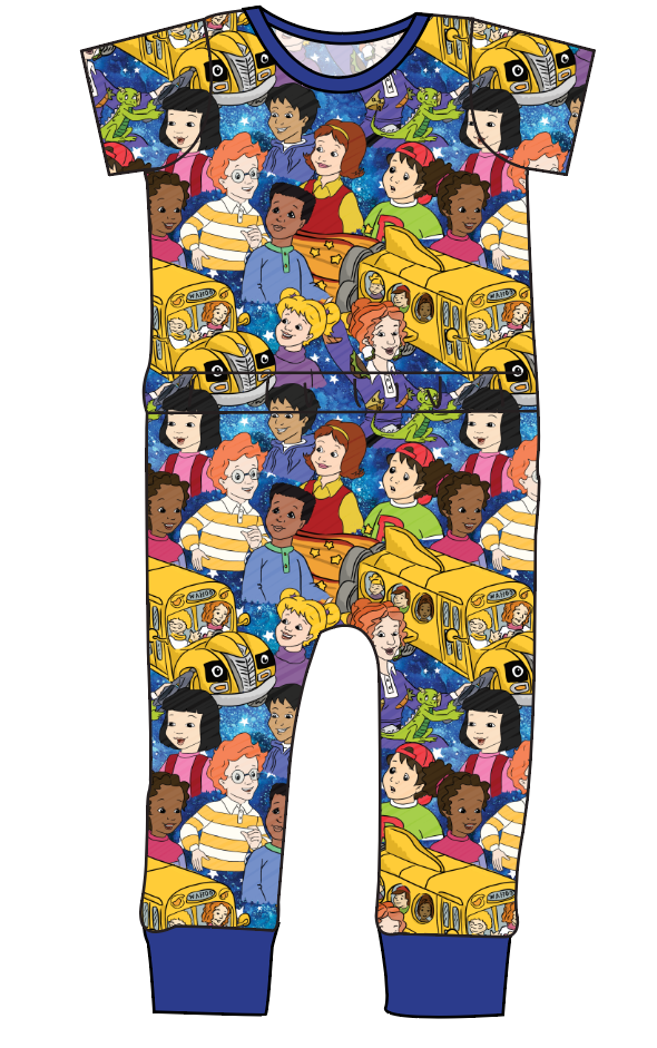 School Bus Adventures Bennett Pants and Shorts Length T-Shirt Romper