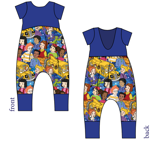 School Bus Adventures Low Back Romper and Bubble Romper