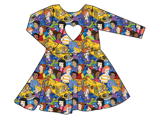 School Bus Adventures Molly Heart Back Twirly Dress