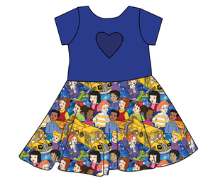 School Bus Adventures Molly Heart Back Twirly Dress