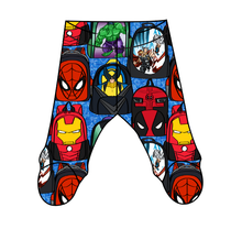 Load image into Gallery viewer, Super Academy Newborn Footed Pants