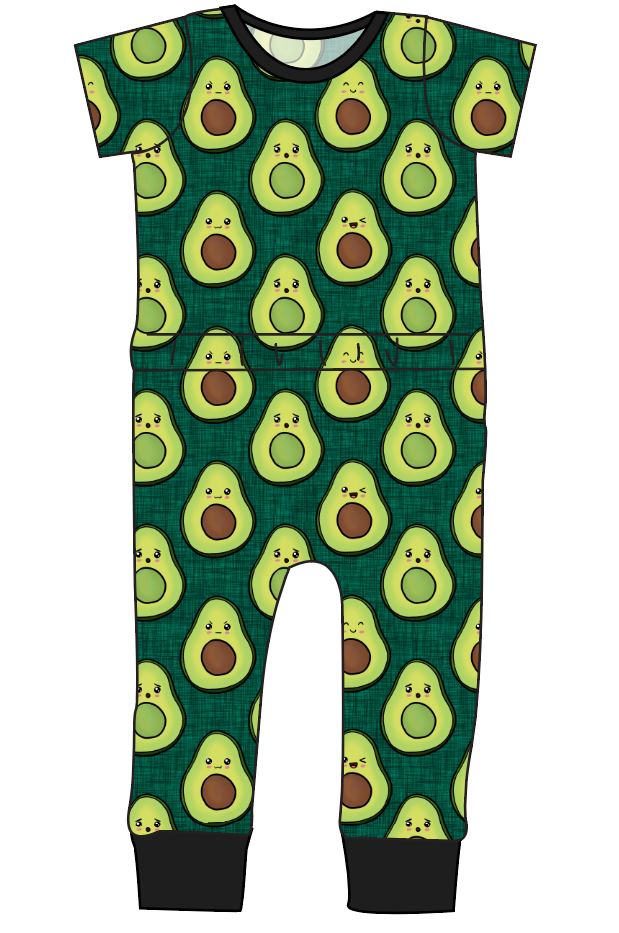 Adorable Avocados Bennett Pants and Shorts Length T-Shirt Romper