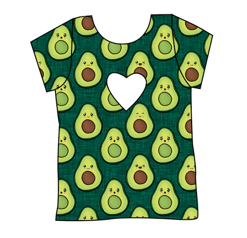 Adorable Avocados Cambria Heart Back Tee