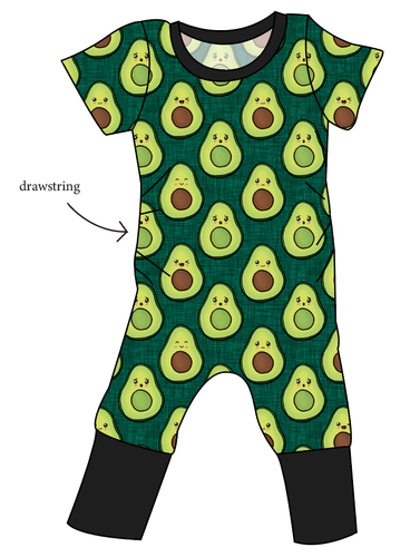 Adorable Avocados Grow With Me Pants And Shorts Romper