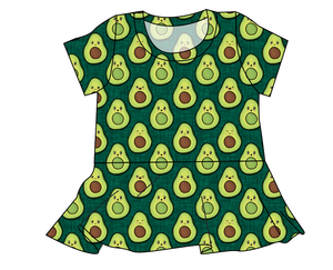 Adorable Avocados Ladies' Peplum Top