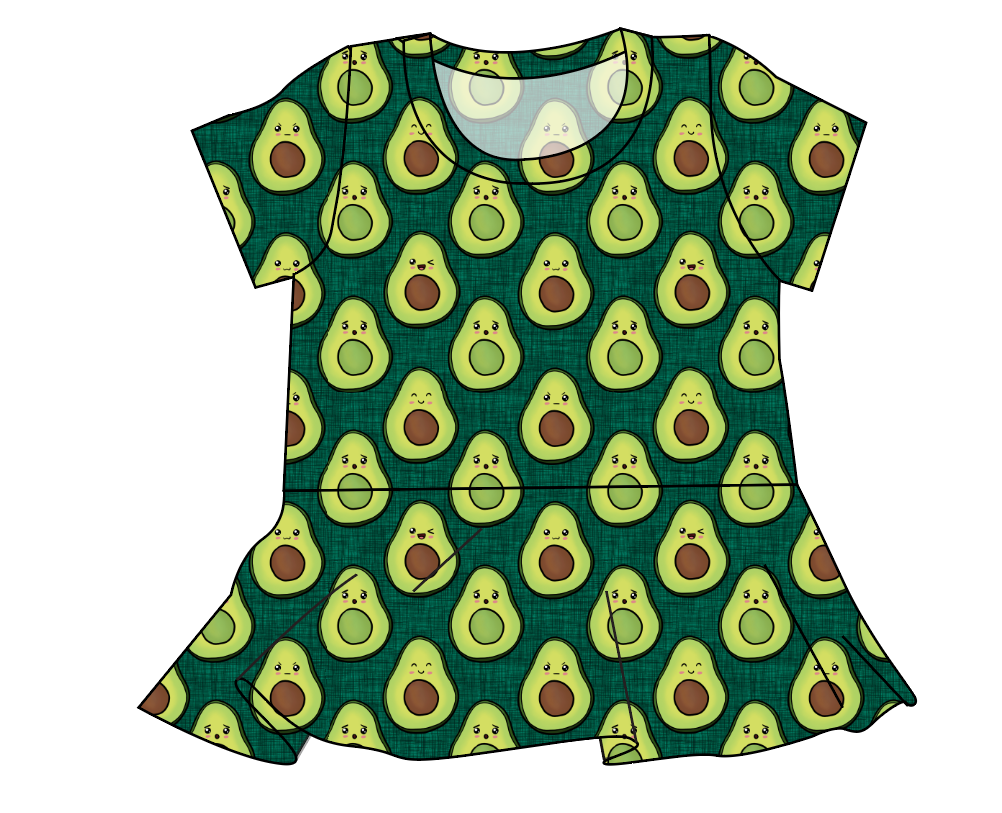 Adorable Avocados Ladies' Peplum Top