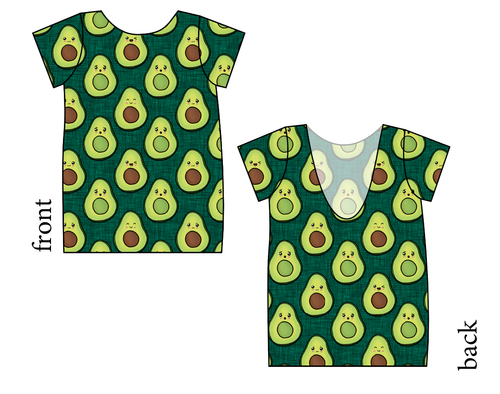 Adorable Avocados Low Back Ballerina Tee
