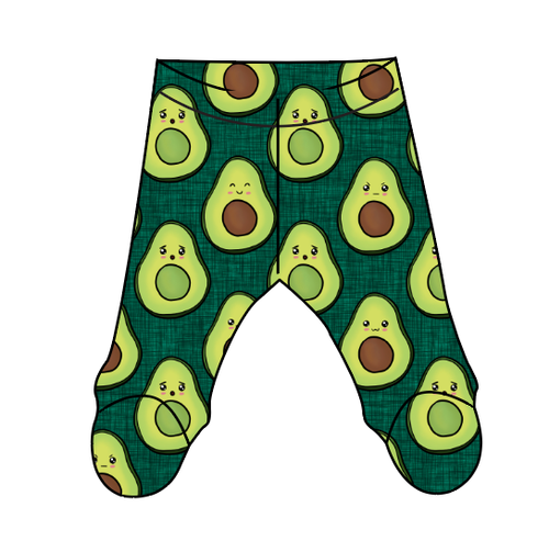 Adorable Avocados Newborn Footed Pants