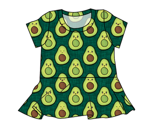 Adorable Avocados Peplum Top