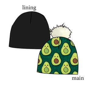 Adorable Avocados Slouchy Beanie (Reversible!)