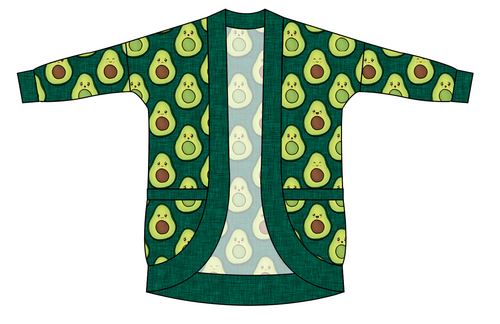 Adorable Avocados Ladies' Cocoon Cardigan
