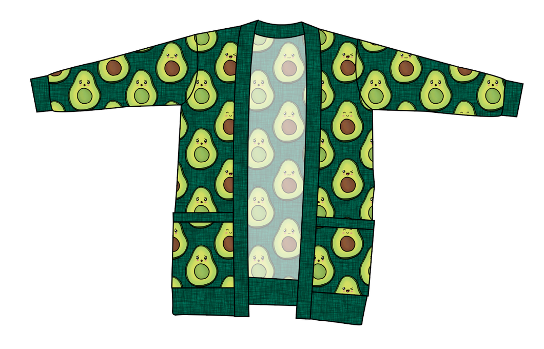Adorable Avocados Ladies' Grandpa Cardigan