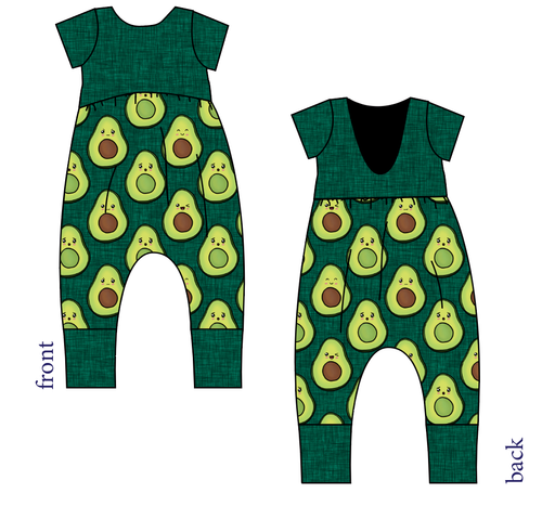 Adorable Avocados Low Back Romper and Bubble Romper