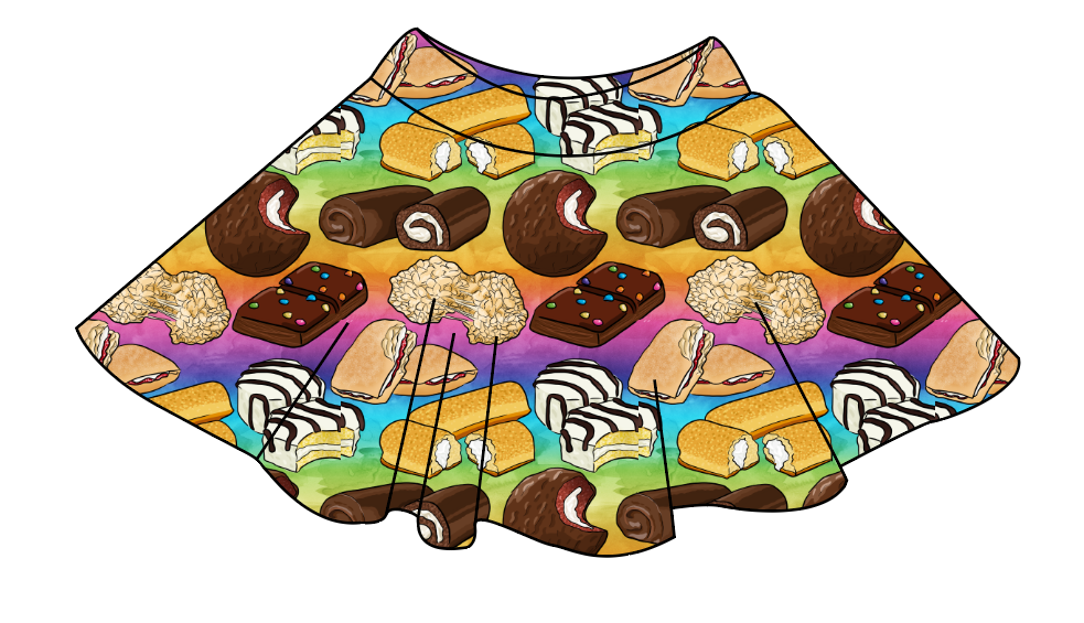 Snack Cakes Ladies' Circle Skirt