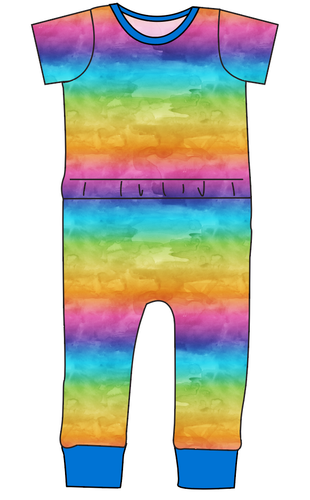 Neon Watercolour Bennett Pants and Shorts Length T-Shirt Romper