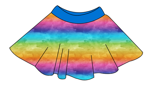 Neon Watercolour Circle Skirt
