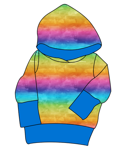 Neon Watercolour Grow With Me Hoodie (or Crewneck)