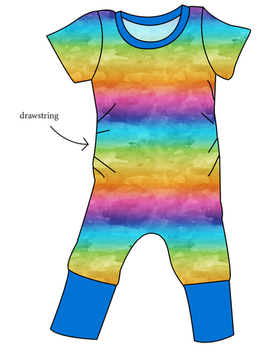 Neon Watercolour Grow With Me Pants And Shorts Romper
