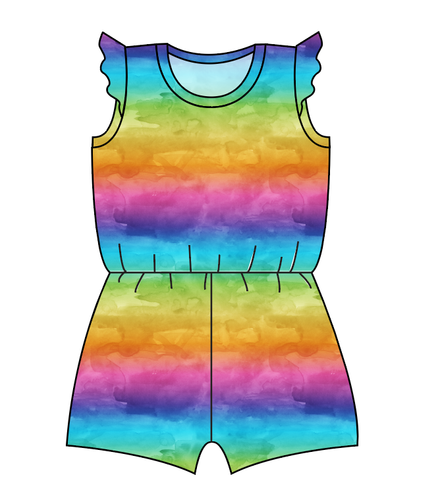 Neon Watercolour Ivy Summer Romper