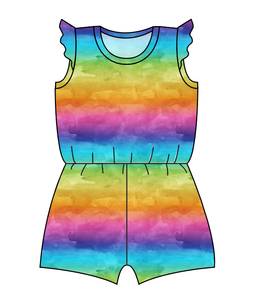 Neon Watercolour Ivy Summer Romper