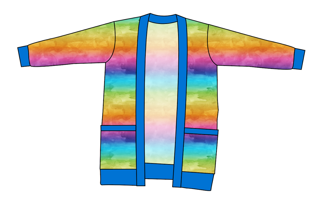Neon Watercolour Kids Grandpa Cardigan